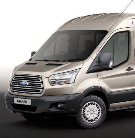 Image of the front of a Ford Transit 12 seat TREND minibus