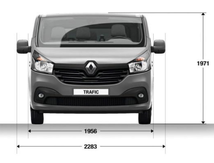 Trafic 9 Seat Front Dimensions